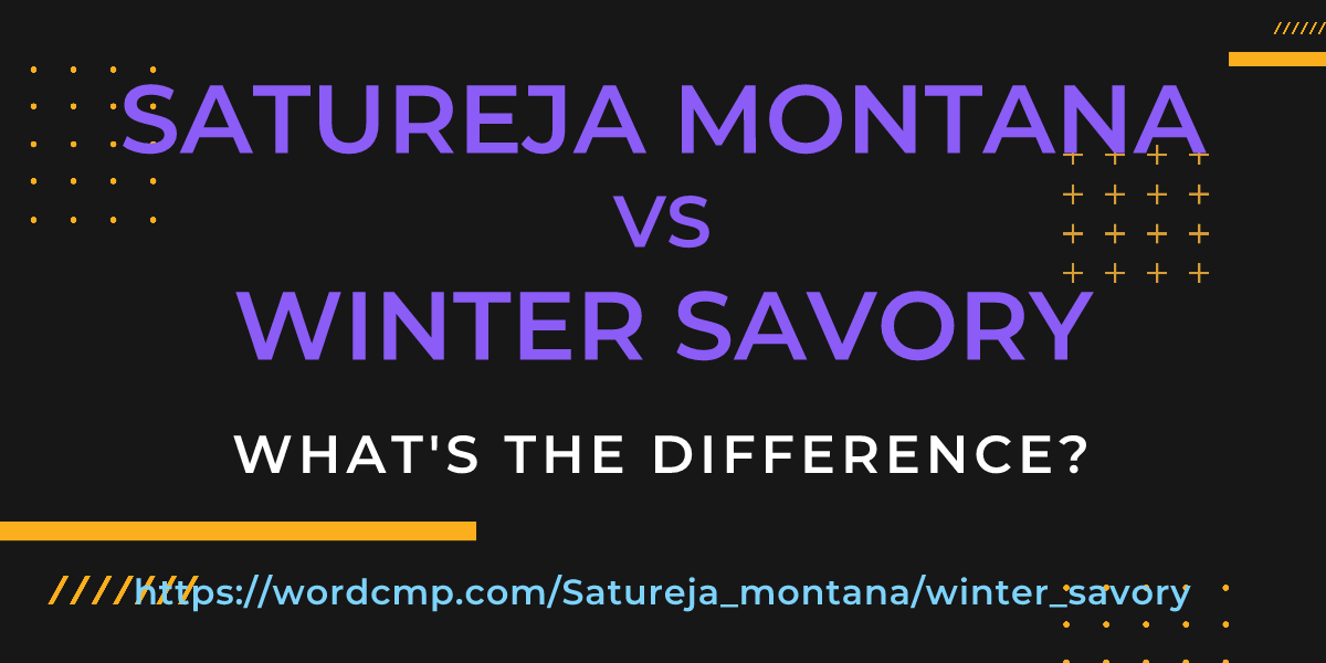 Difference between Satureja montana and winter savory