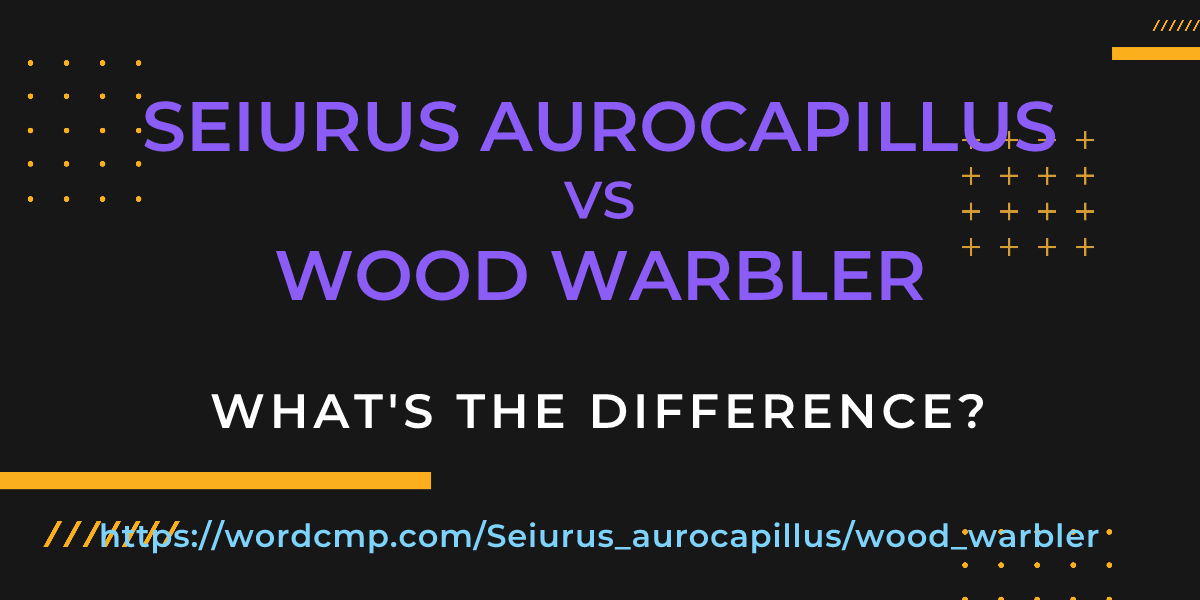 Difference between Seiurus aurocapillus and wood warbler