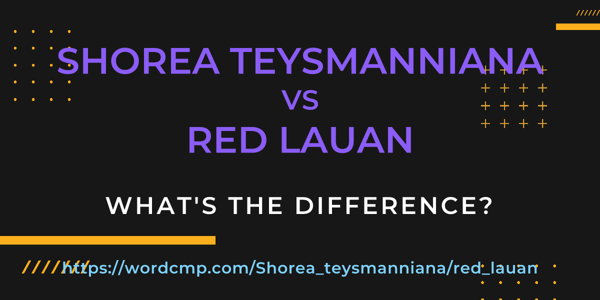 Difference between Shorea teysmanniana and red lauan