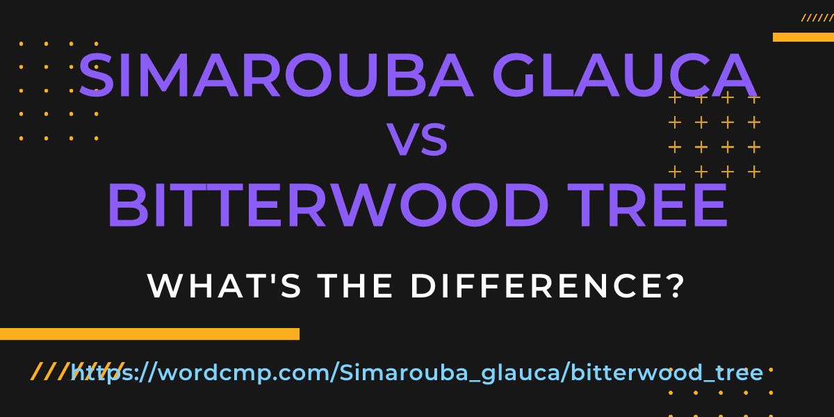 Difference between Simarouba glauca and bitterwood tree
