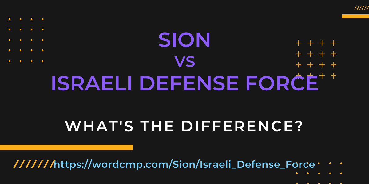 Difference between Sion and Israeli Defense Force