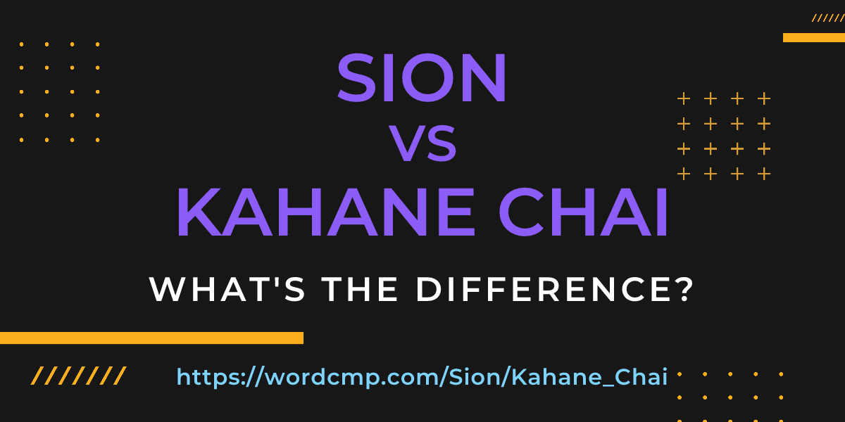 Difference between Sion and Kahane Chai
