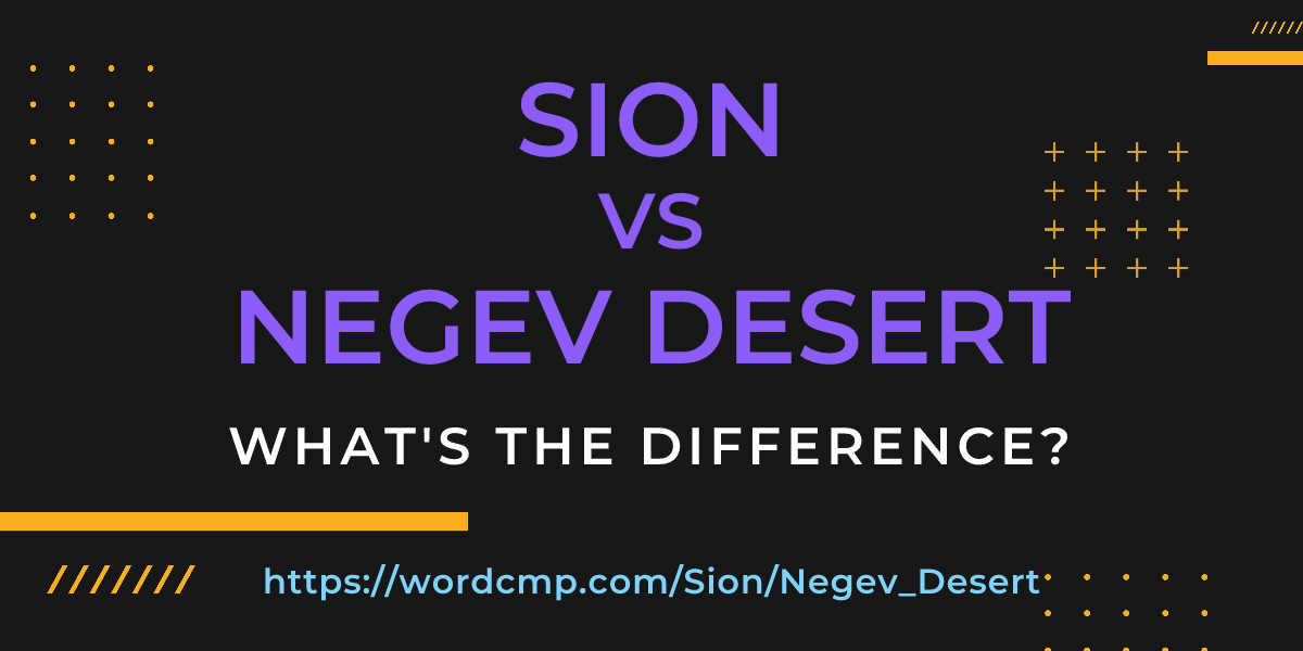 Difference between Sion and Negev Desert