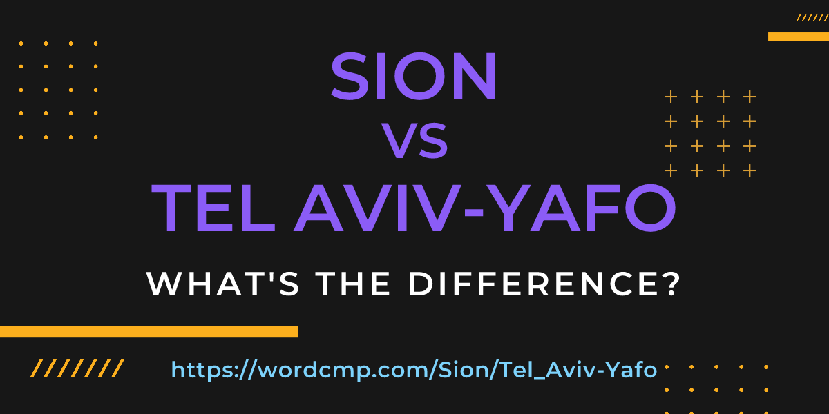 Difference between Sion and Tel Aviv-Yafo