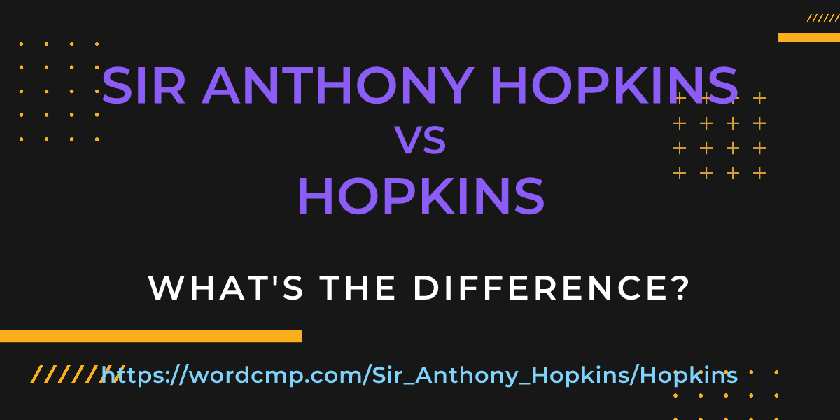 Difference between Sir Anthony Hopkins and Hopkins