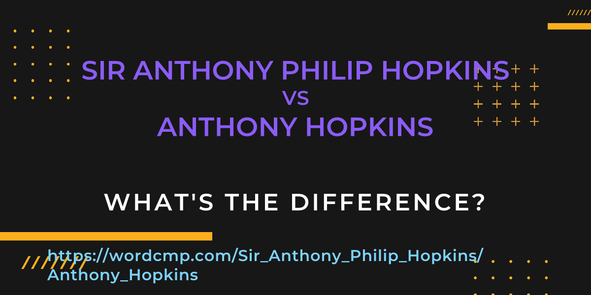 Difference between Sir Anthony Philip Hopkins and Anthony Hopkins