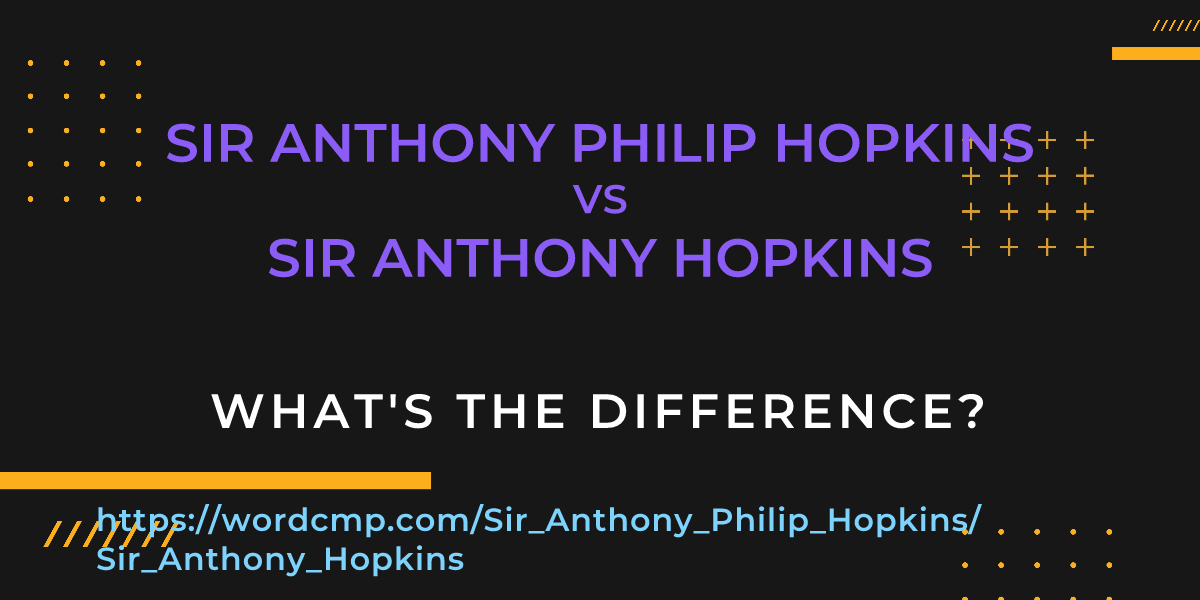 Difference between Sir Anthony Philip Hopkins and Sir Anthony Hopkins