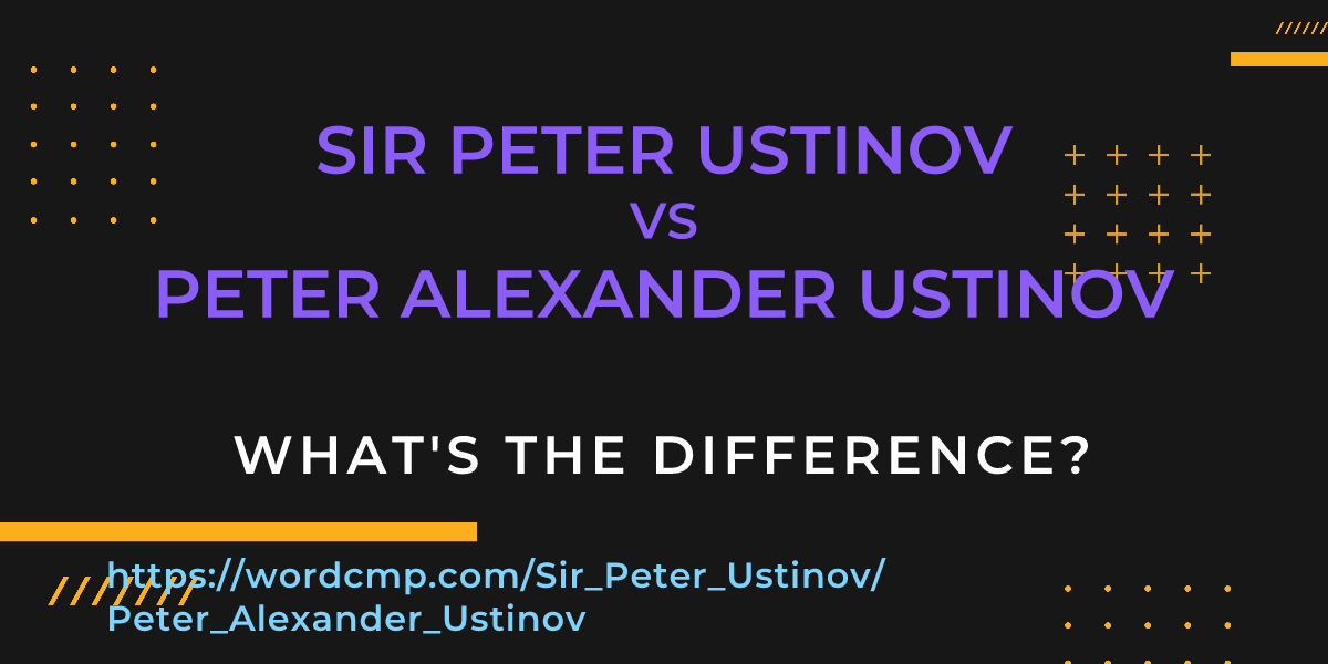 Difference between Sir Peter Ustinov and Peter Alexander Ustinov