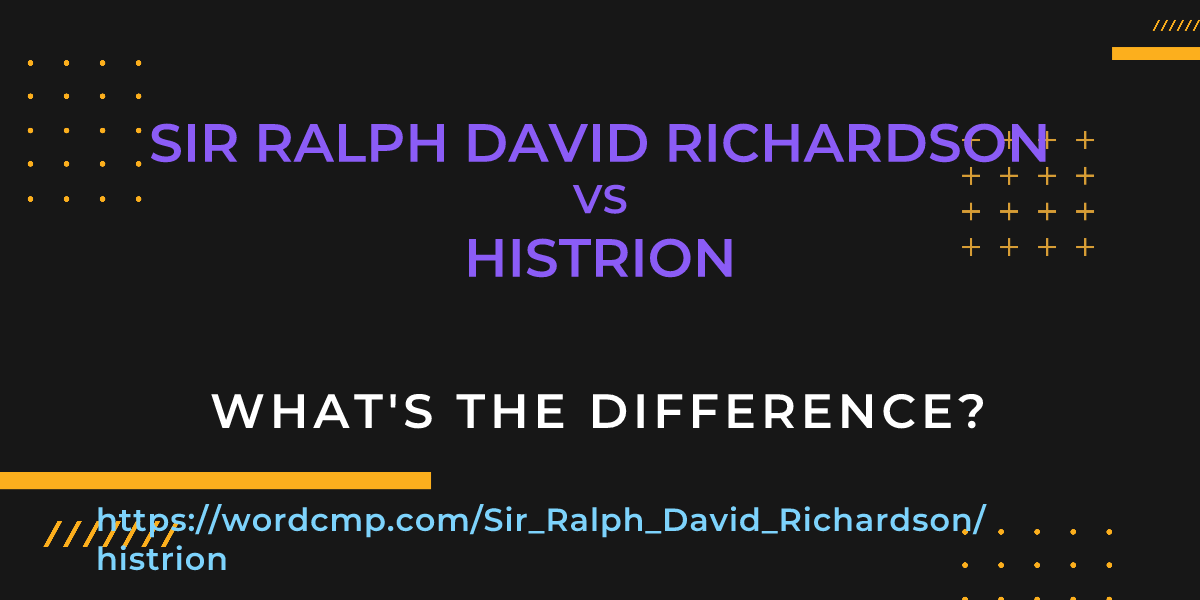 Difference between Sir Ralph David Richardson and histrion