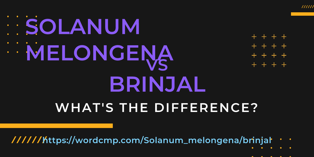 Difference between Solanum melongena and brinjal