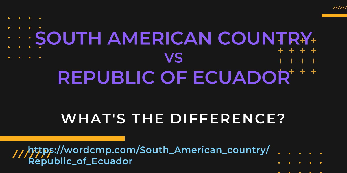 Difference between South American country and Republic of Ecuador