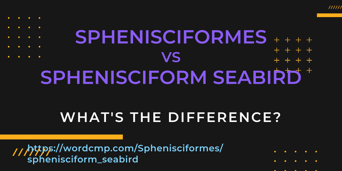 Difference between Sphenisciformes and sphenisciform seabird