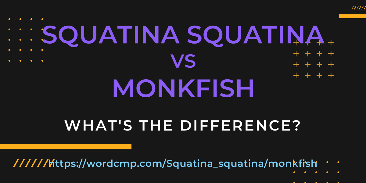 Difference between Squatina squatina and monkfish