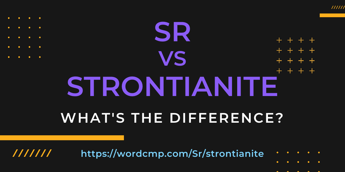 Difference between Sr and strontianite