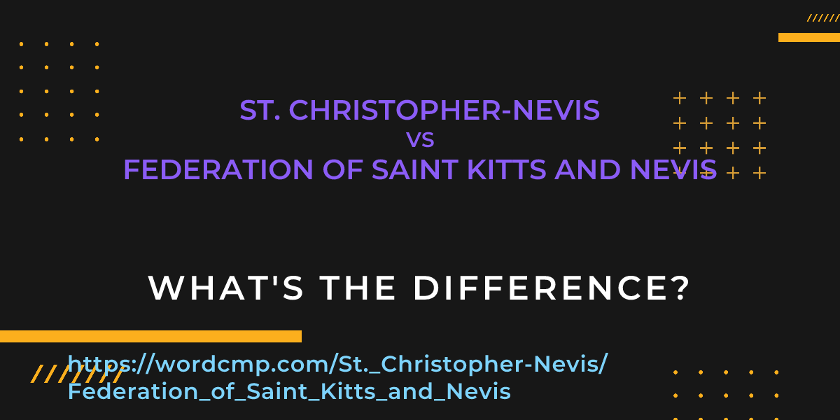 Difference between St. Christopher-Nevis and Federation of Saint Kitts and Nevis