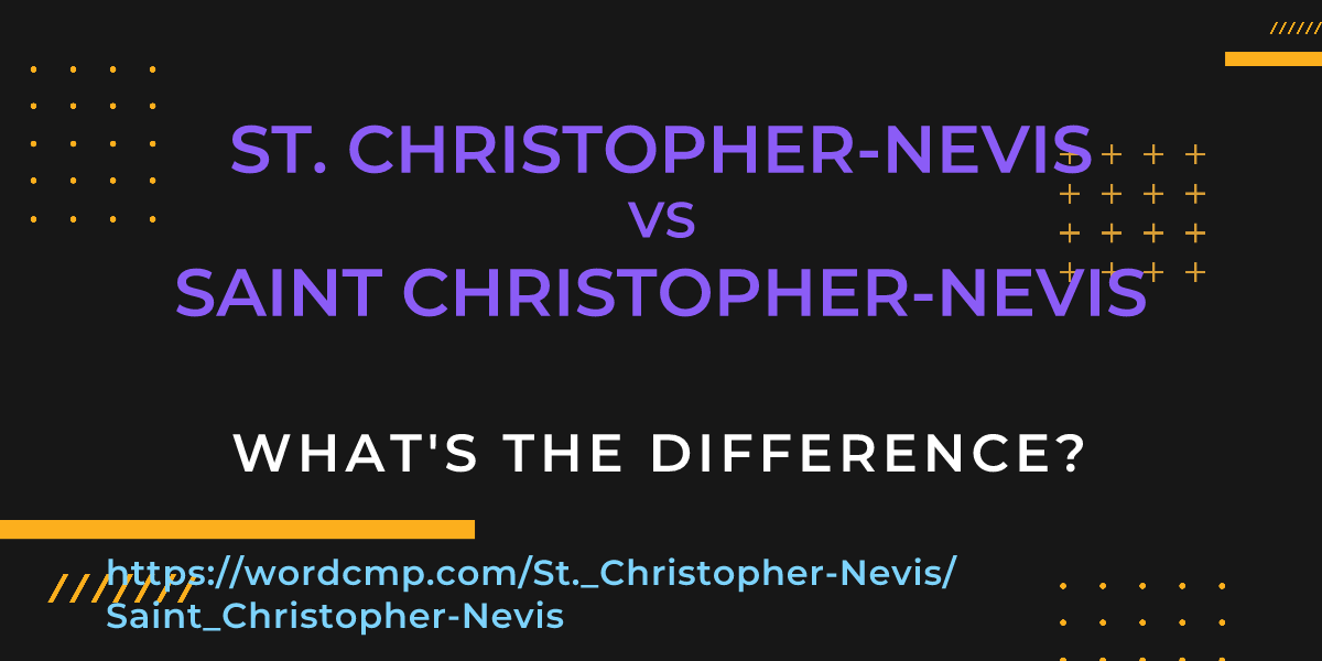 Difference between St. Christopher-Nevis and Saint Christopher-Nevis