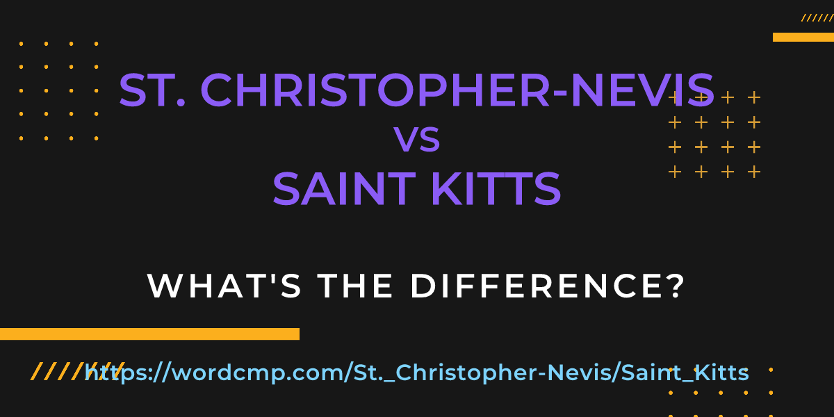 Difference between St. Christopher-Nevis and Saint Kitts
