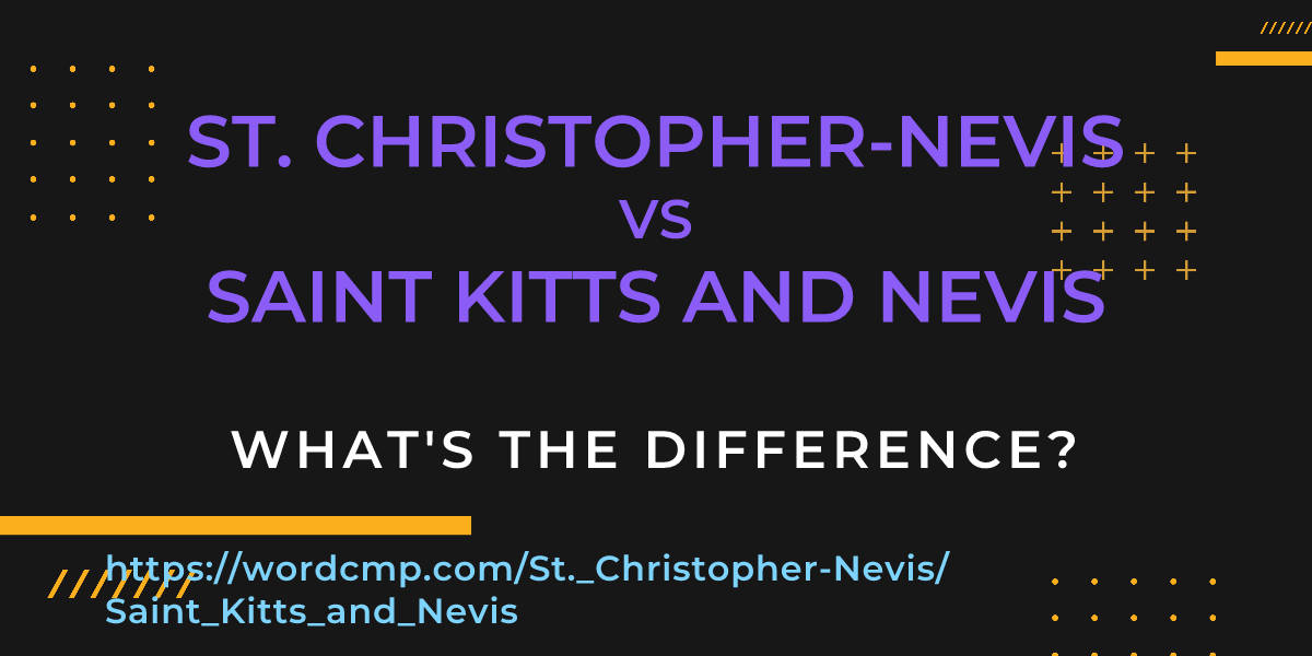 Difference between St. Christopher-Nevis and Saint Kitts and Nevis