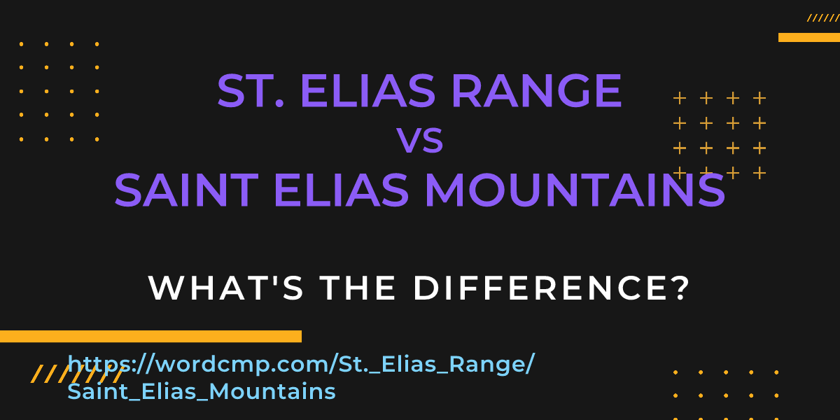 Difference between St. Elias Range and Saint Elias Mountains