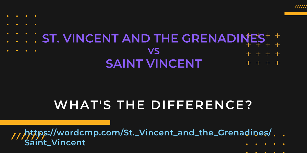 Difference between St. Vincent and the Grenadines and Saint Vincent