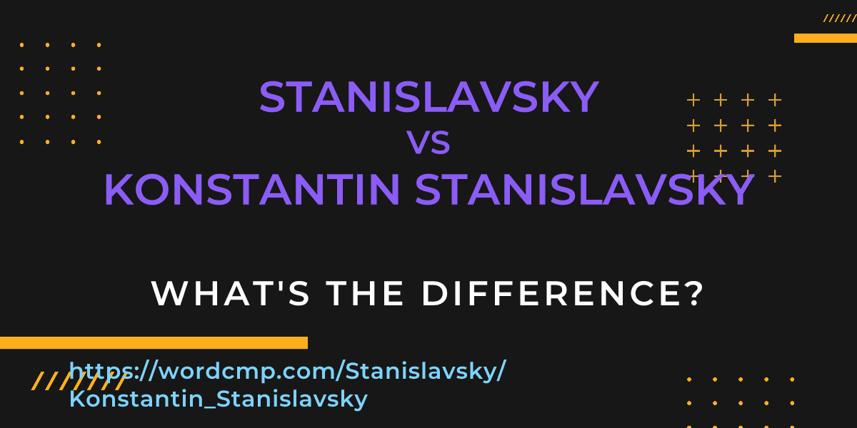 Difference between Stanislavsky and Konstantin Stanislavsky