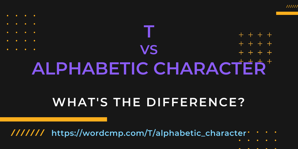 Difference between T and alphabetic character