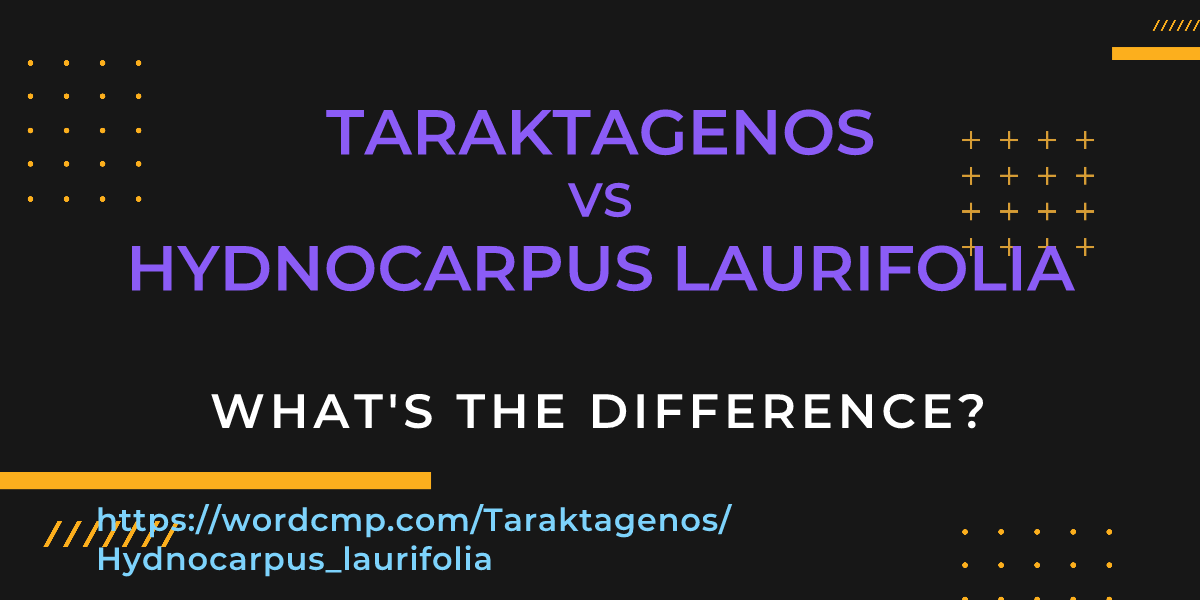 Difference between Taraktagenos and Hydnocarpus laurifolia