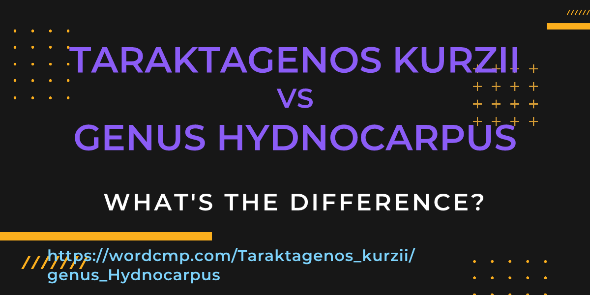 Difference between Taraktagenos kurzii and genus Hydnocarpus