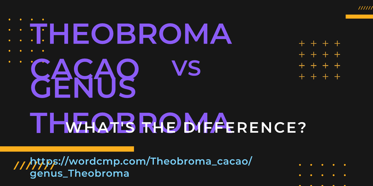 Difference between Theobroma cacao and genus Theobroma