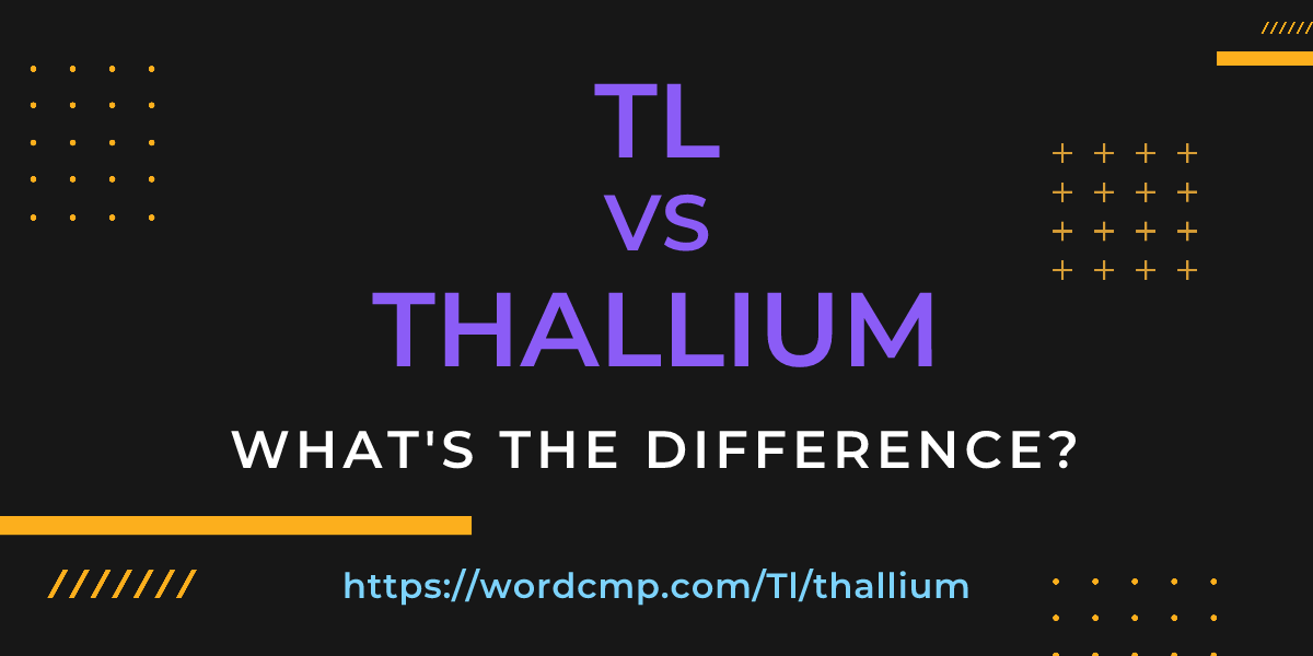 Difference between Tl and thallium