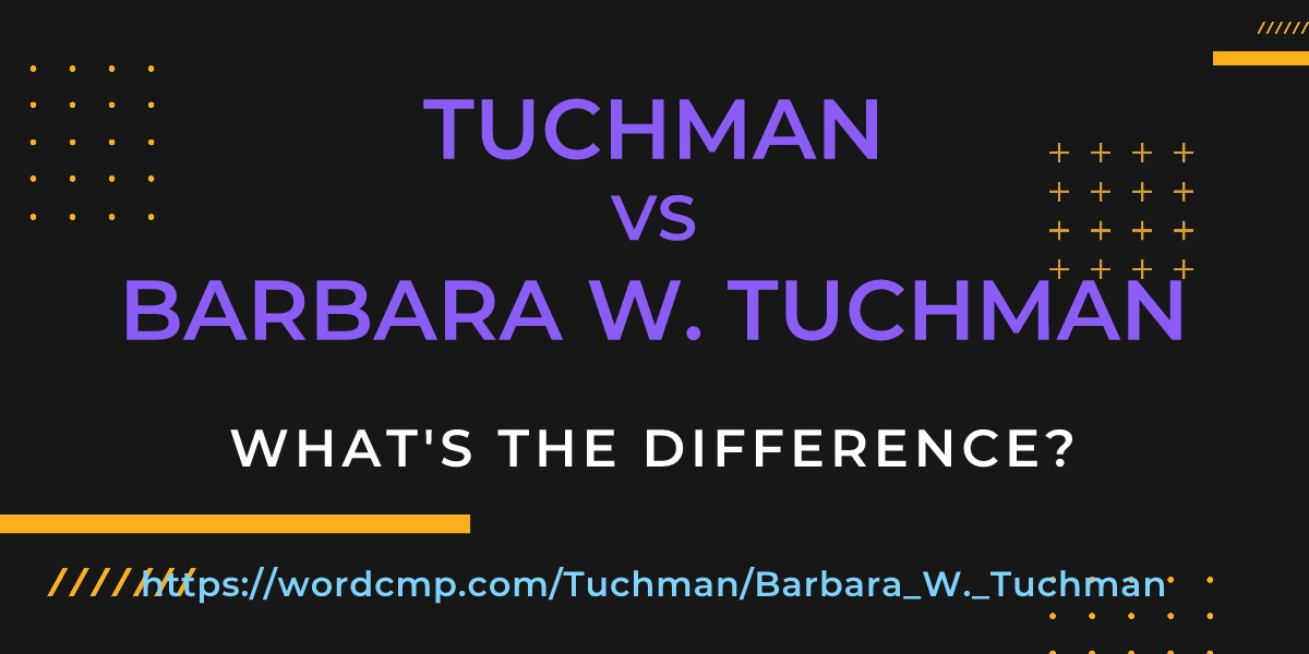 Difference between Tuchman and Barbara W. Tuchman