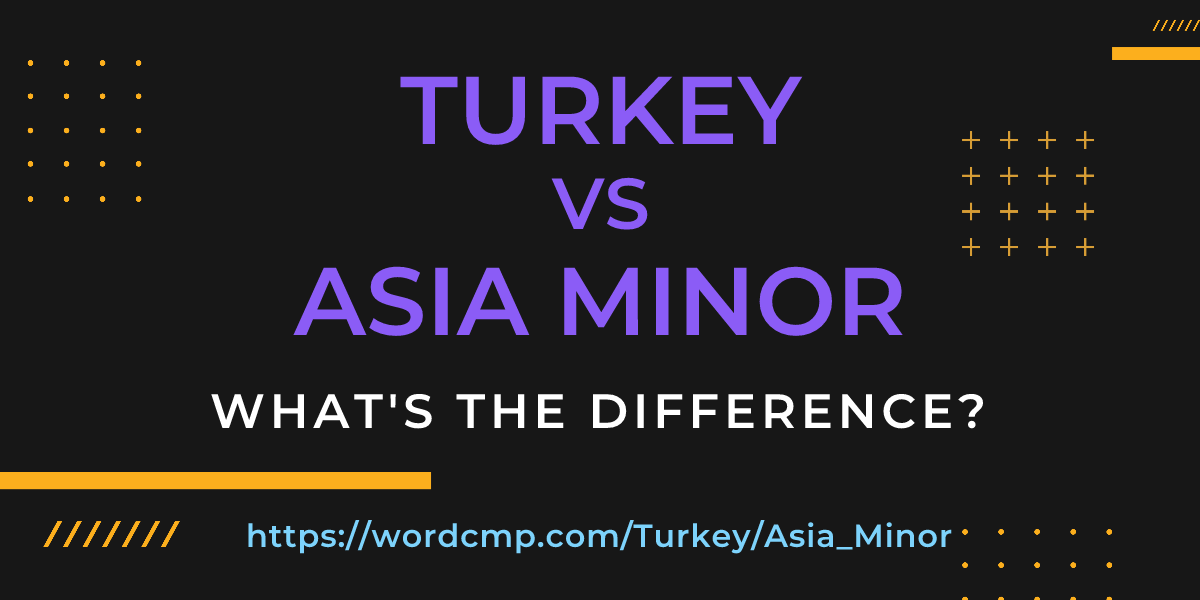 Difference between Turkey and Asia Minor