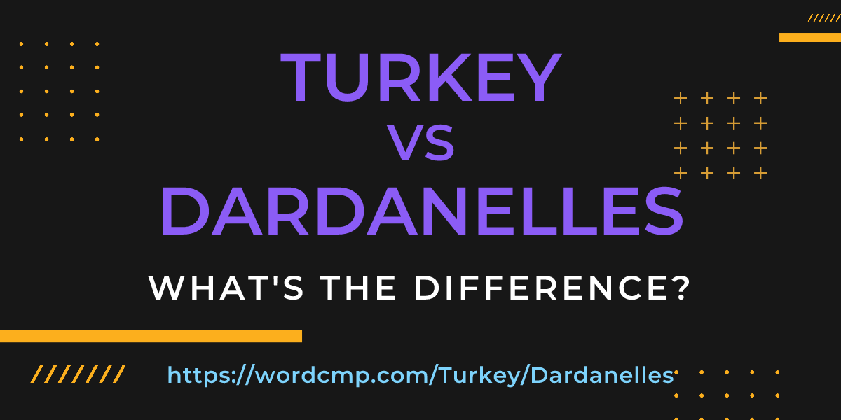 Difference between Turkey and Dardanelles