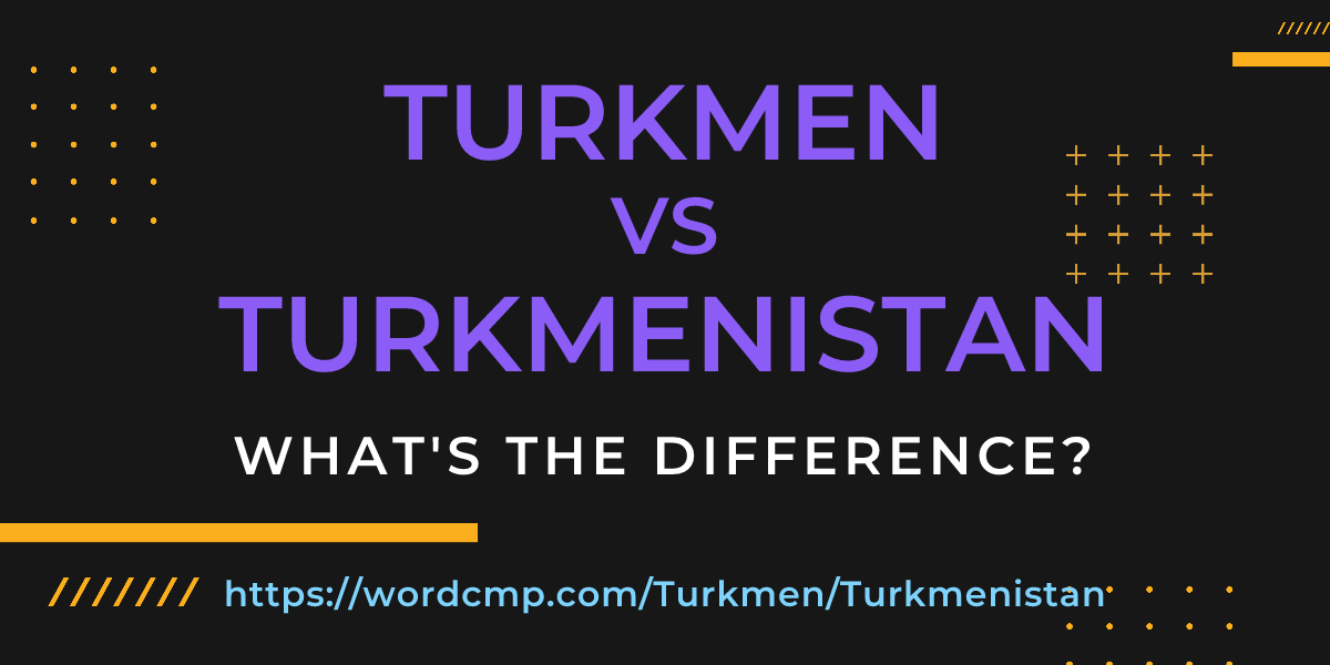 Difference between Turkmen and Turkmenistan