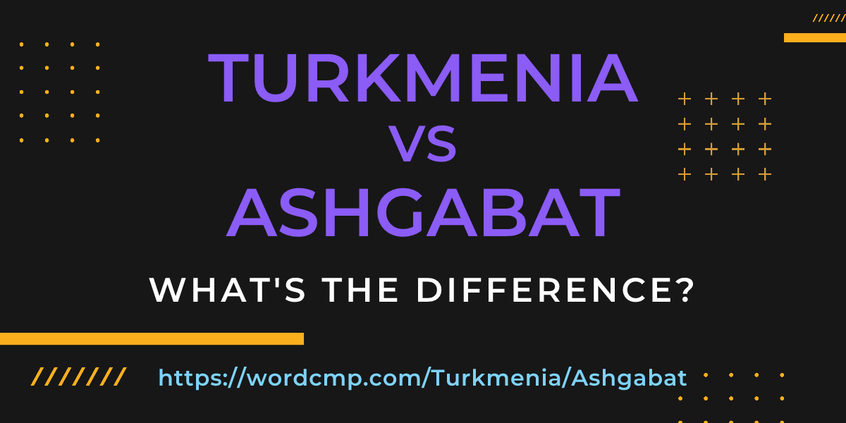 Difference between Turkmenia and Ashgabat