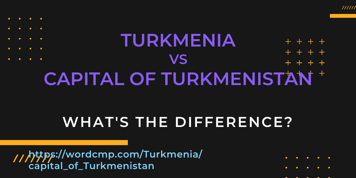 Difference between Turkmenia and capital of Turkmenistan