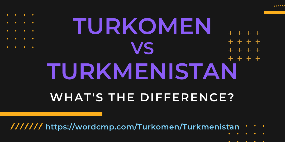 Difference between Turkomen and Turkmenistan