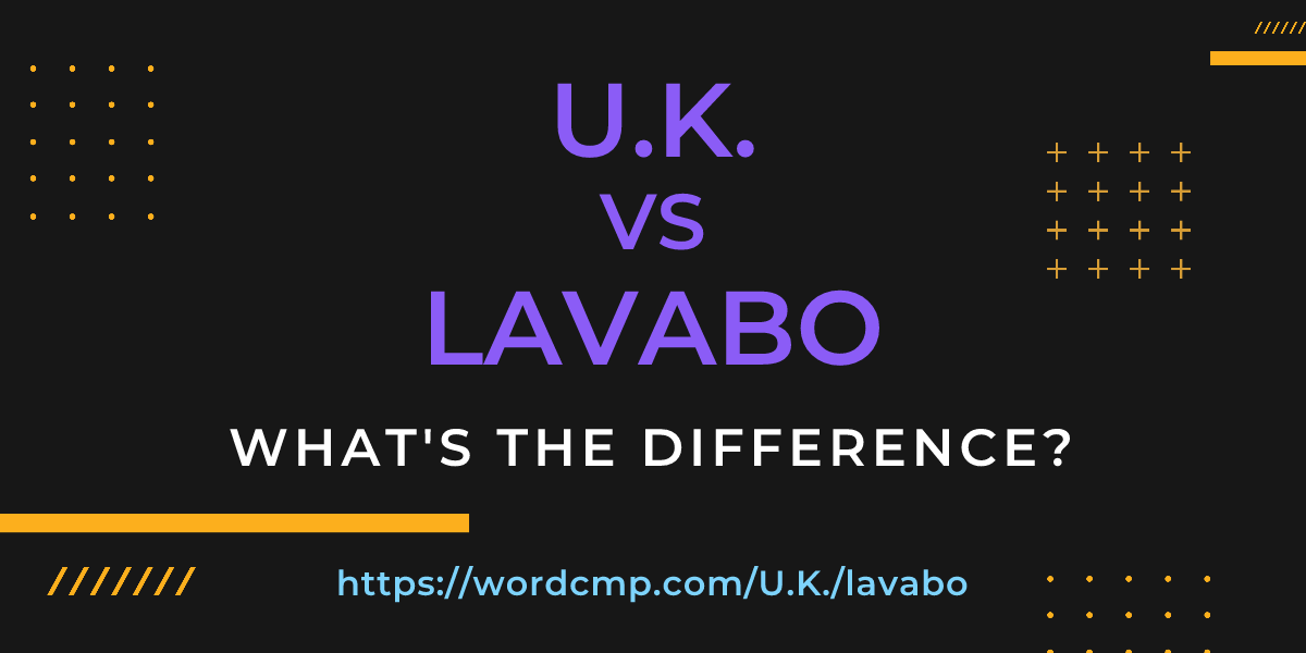 Difference between U.K. and lavabo