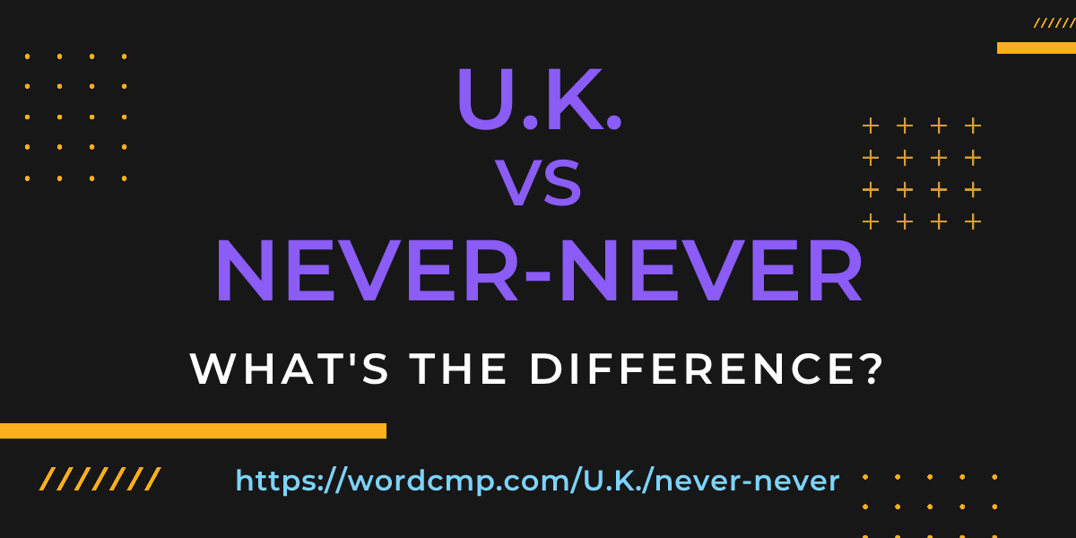Difference between U.K. and never-never