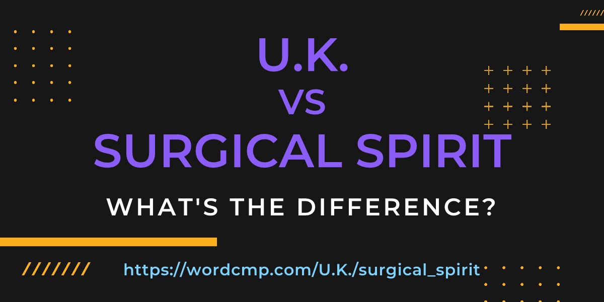 Difference between U.K. and surgical spirit