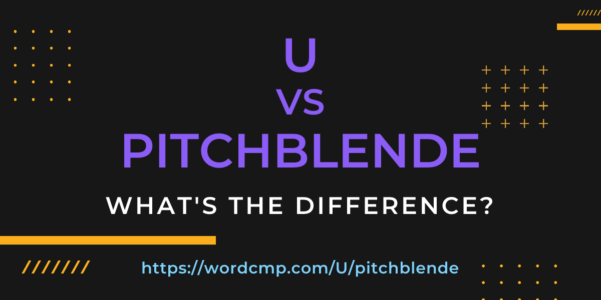 Difference between U and pitchblende