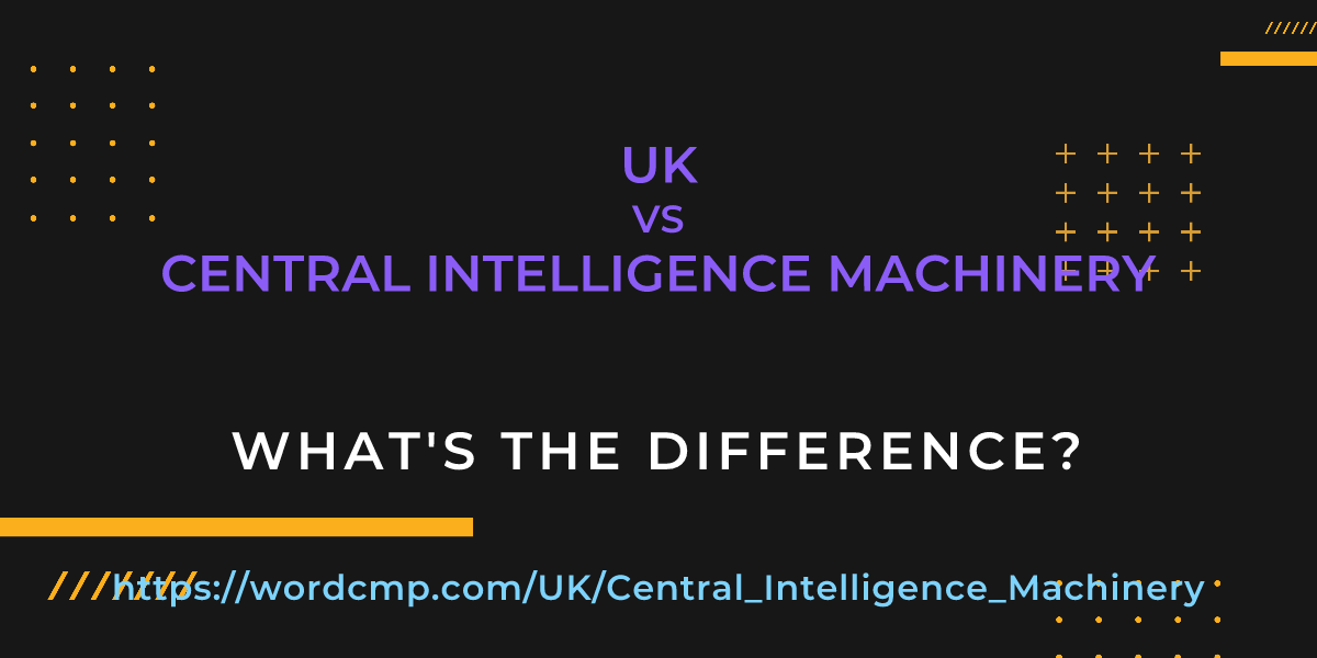Difference between UK and Central Intelligence Machinery