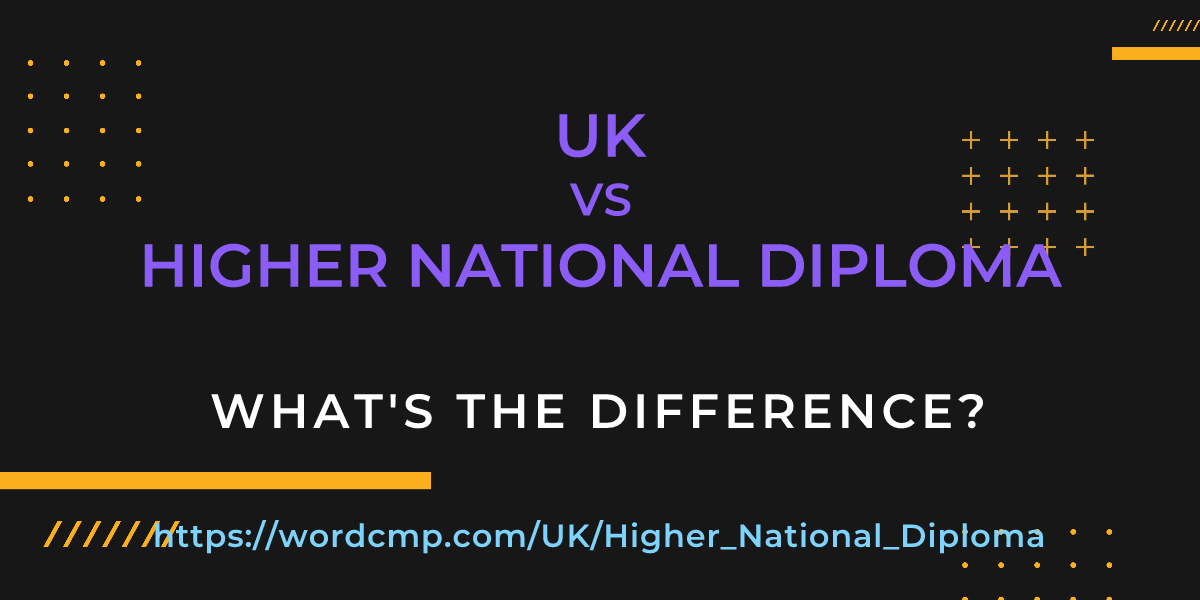Difference between UK and Higher National Diploma