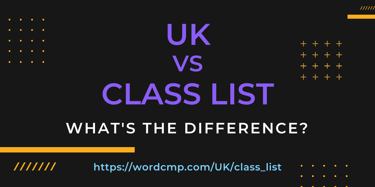 Difference between UK and class list