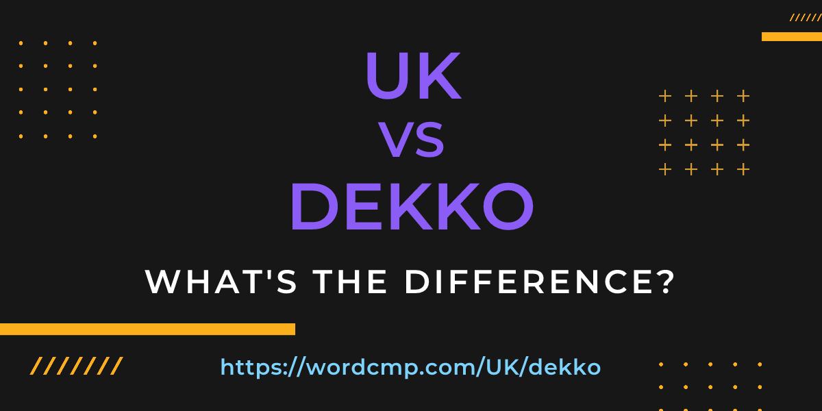 Difference between UK and dekko