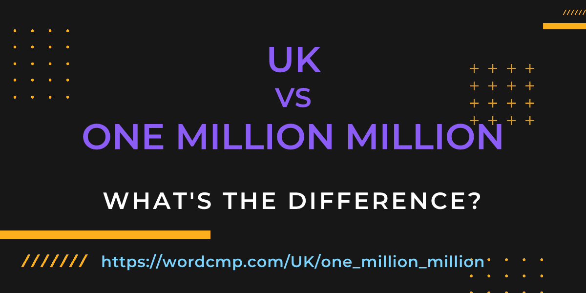 Difference between UK and one million million