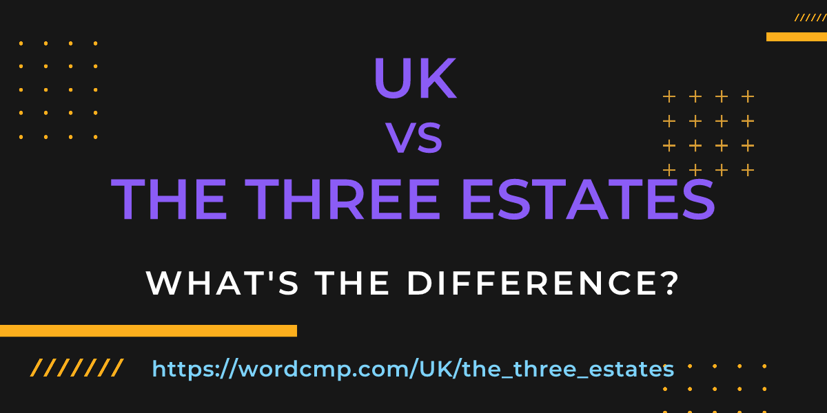 Difference between UK and the three estates