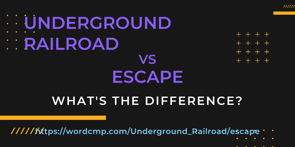 Difference between Underground Railroad and escape