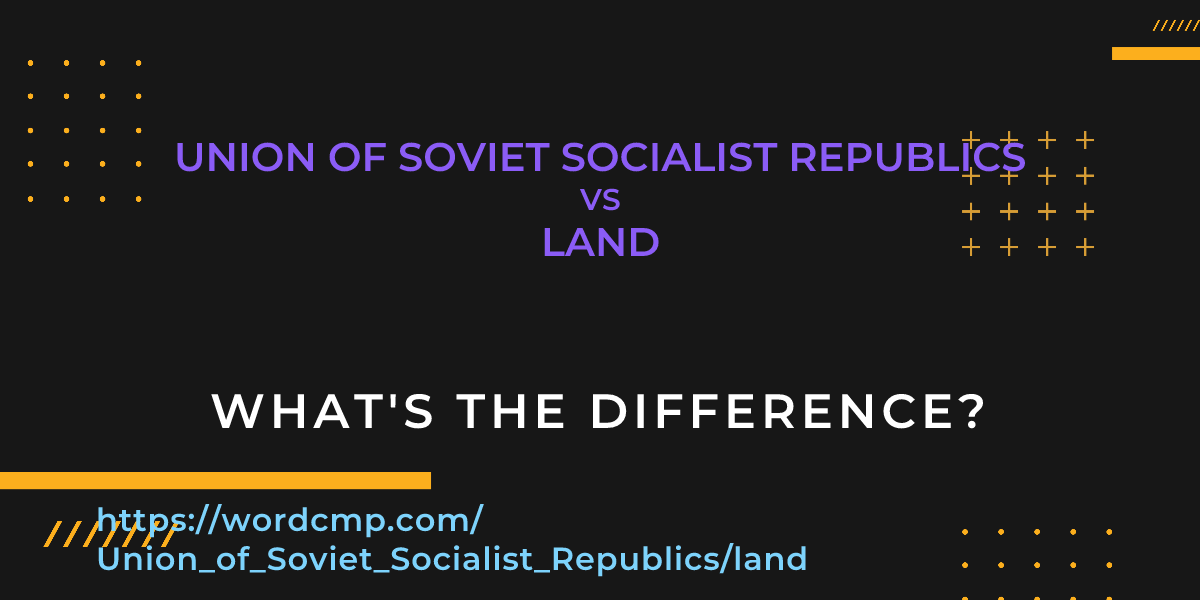 Difference between Union of Soviet Socialist Republics and land