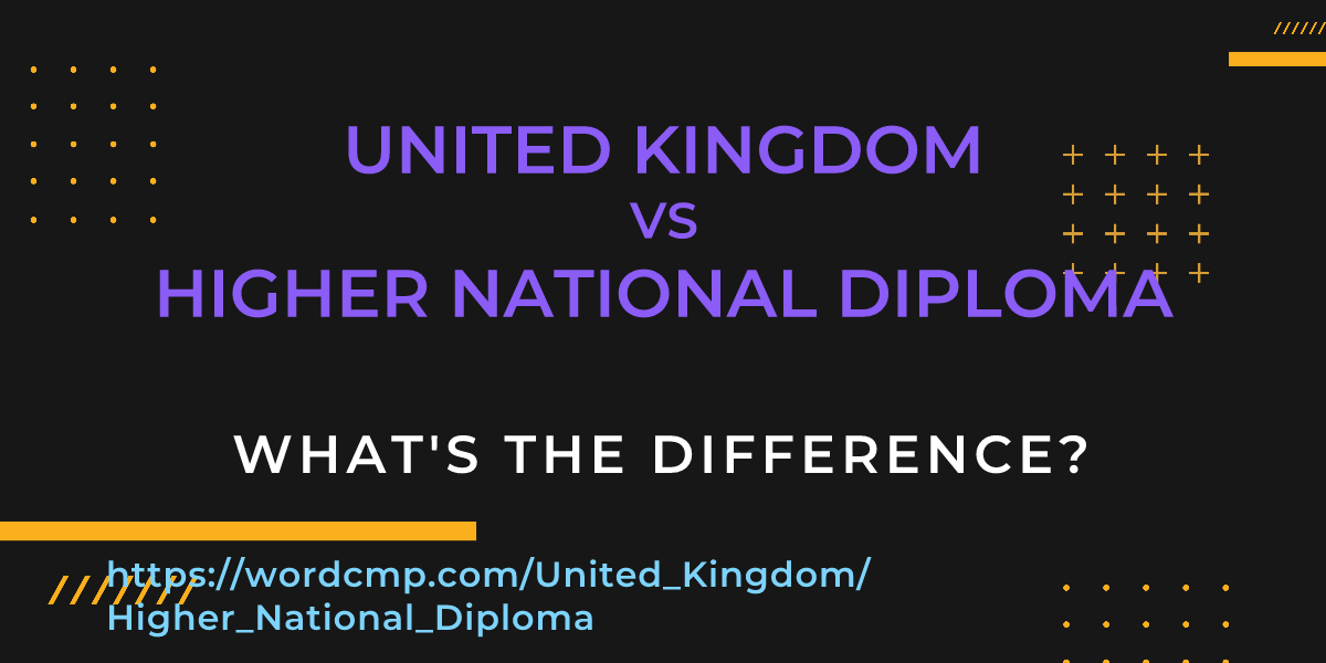 Difference between United Kingdom and Higher National Diploma